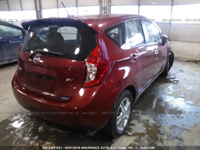 3N1CE2CPXFL426604 - 2015 NISSAN VERSA NOTE S/S PLUS/SV/SL/SR RED photo 4