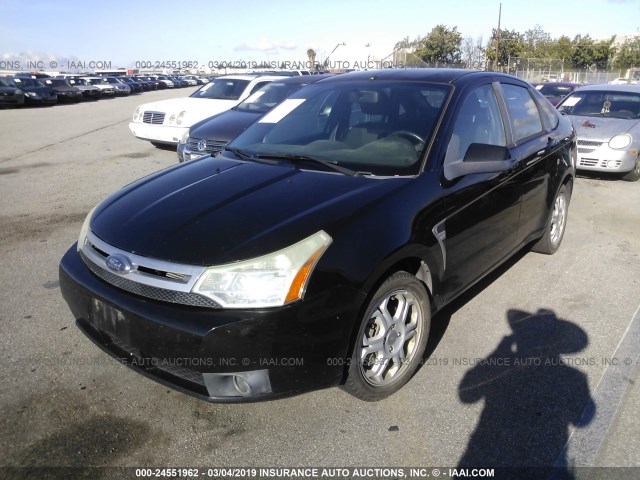 1FAHP35N98W207358 - 2008 FORD FOCUS SE/SEL/SES BLACK photo 2