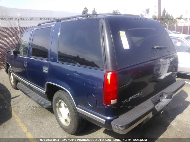 1GKEC13R9XJ736408 - 1999 GMC YUKON BLUE photo 3