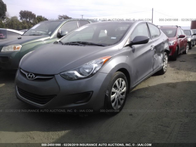 5NPDH4AE7CH067553 - 2012 HYUNDAI ELANTRA GLS/LIMITED GRAY photo 2