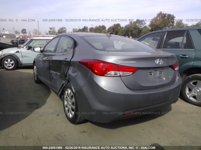 5NPDH4AE7CH067553 - 2012 HYUNDAI ELANTRA GLS/LIMITED GRAY photo 3