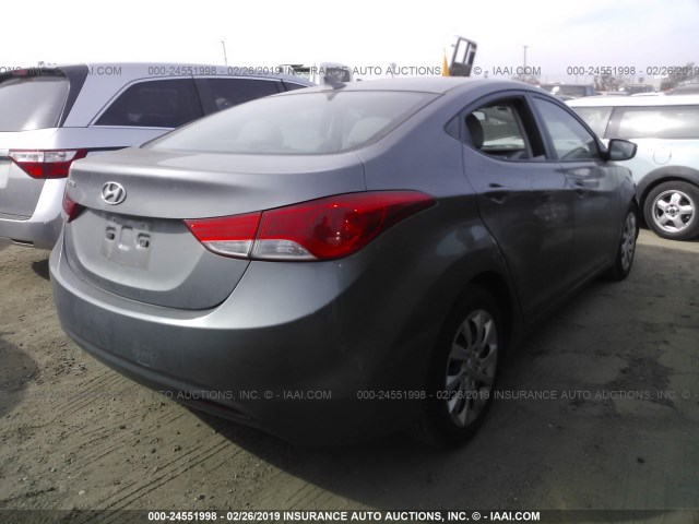 5NPDH4AE7CH067553 - 2012 HYUNDAI ELANTRA GLS/LIMITED GRAY photo 4