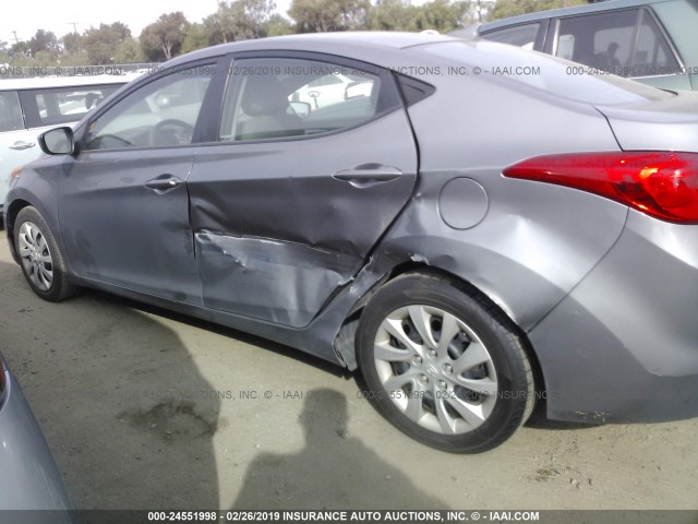 5NPDH4AE7CH067553 - 2012 HYUNDAI ELANTRA GLS/LIMITED GRAY photo 6