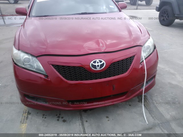 4T1BK46K07U022632 - 2007 TOYOTA CAMRY NEW GENERAT LE/XLE/SE RED photo 6