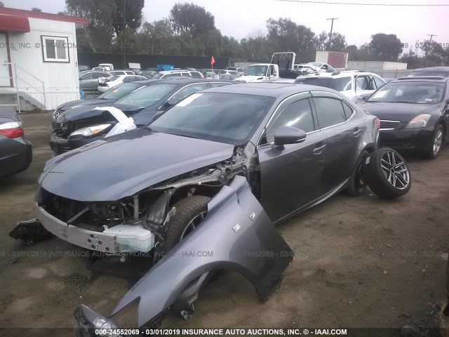 JTHBA1D2XG5025202 - 2016 LEXUS IS 200T GRAY photo 2