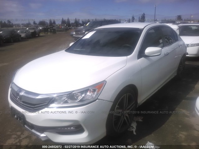 1HGCR2F14HA222322 - 2017 HONDA ACCORD SPORT SPECIAL EDITION WHITE photo 2