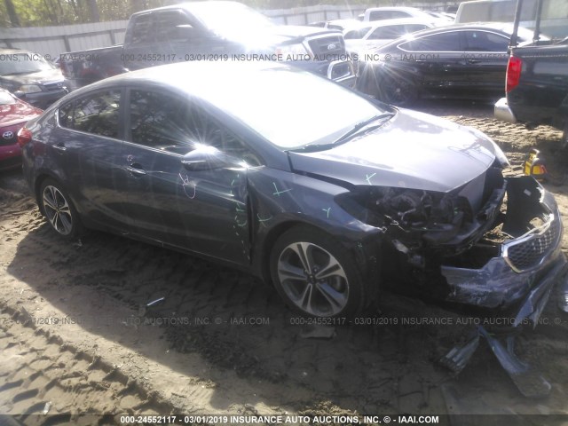 KNAFX4A83E5066423 - 2014 KIA FORTE EX BLUE photo 1