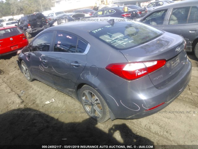 KNAFX4A83E5066423 - 2014 KIA FORTE EX BLUE photo 3