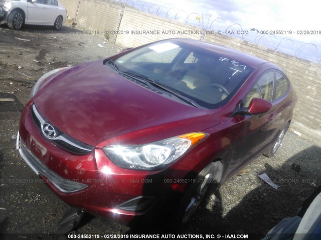 5NPDH4AE3DH241619 - 2013 HYUNDAI ELANTRA GLS/LIMITED RED photo 2