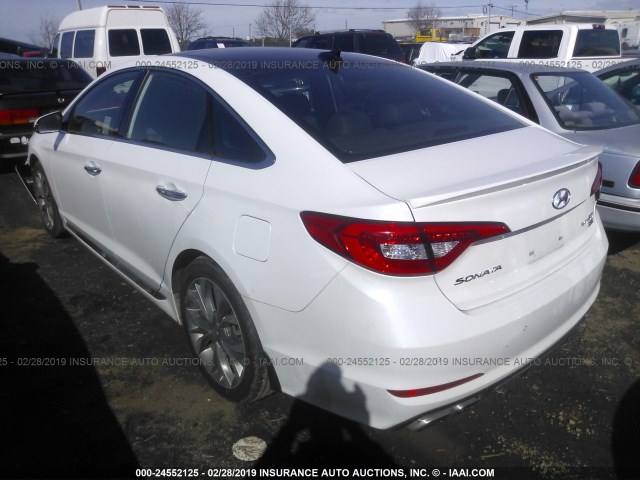 5NPE34AB7FH181632 - 2015 HYUNDAI SONATA SPORT/LIMITED WHITE photo 3