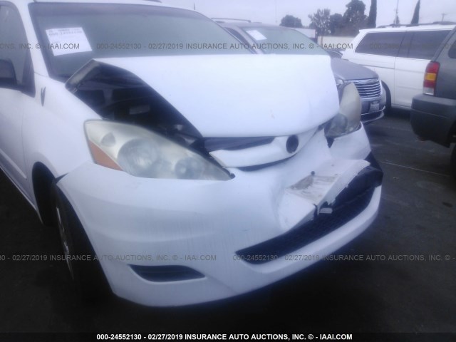 5TDZK23C59S254784 - 2009 TOYOTA SIENNA CE/LE WHITE photo 6