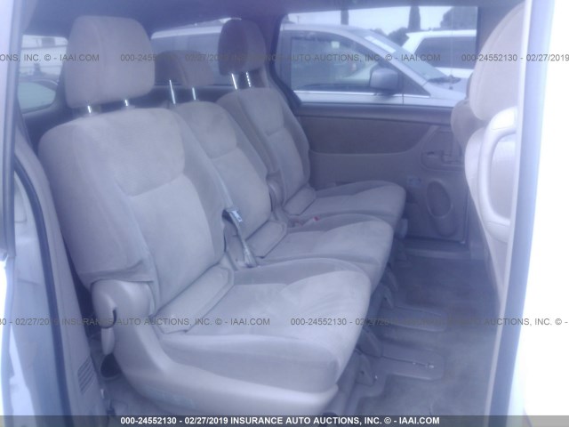 5TDZK23C59S254784 - 2009 TOYOTA SIENNA CE/LE WHITE photo 8