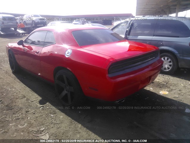 2C3CDYAGXEH214559 - 2014 DODGE CHALLENGER SXT RED photo 3