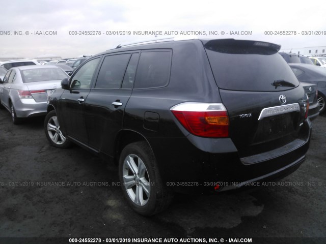 JTEES42A192146143 - 2009 TOYOTA HIGHLANDER LIMITED BLACK photo 3