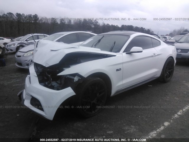 1FA6P8CF6F5373663 - 2015 FORD MUSTANG GT WHITE photo 2