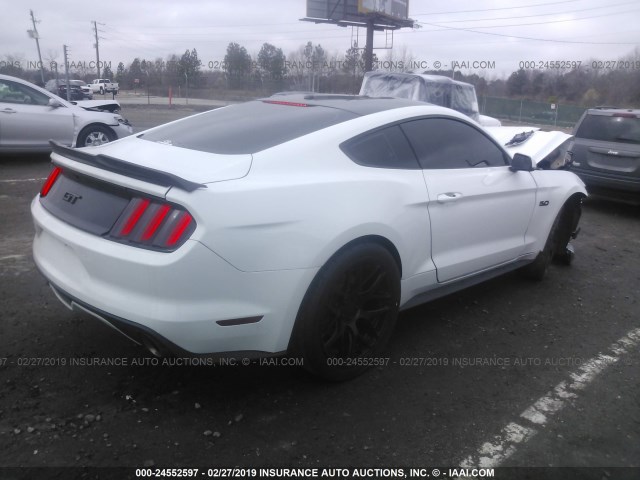 1FA6P8CF6F5373663 - 2015 FORD MUSTANG GT WHITE photo 4