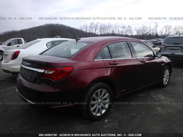 1C3BC1FBXBN512826 - 2011 CHRYSLER 200 TOURING RED photo 4