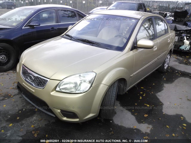 KNADH4A3XB6918474 - 2011 KIA RIO LX/SX GOLD photo 2