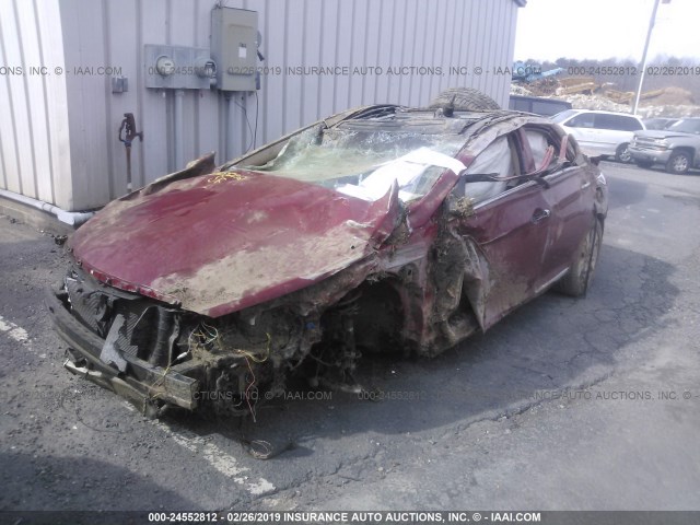 KMHEC4A42EA103326 - 2014 HYUNDAI SONATA HYBRID BURGUNDY photo 2