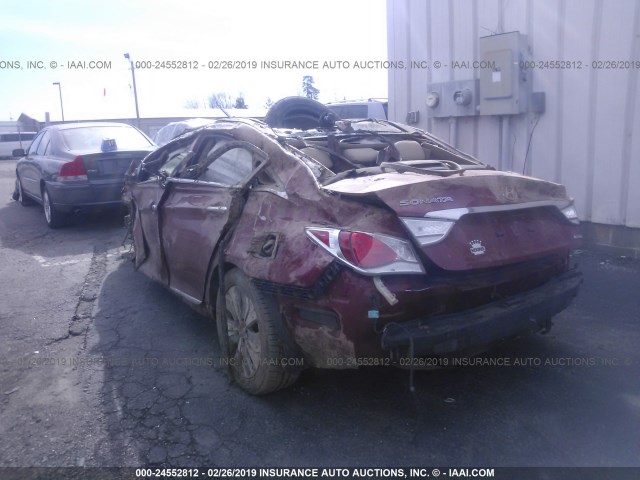 KMHEC4A42EA103326 - 2014 HYUNDAI SONATA HYBRID BURGUNDY photo 3