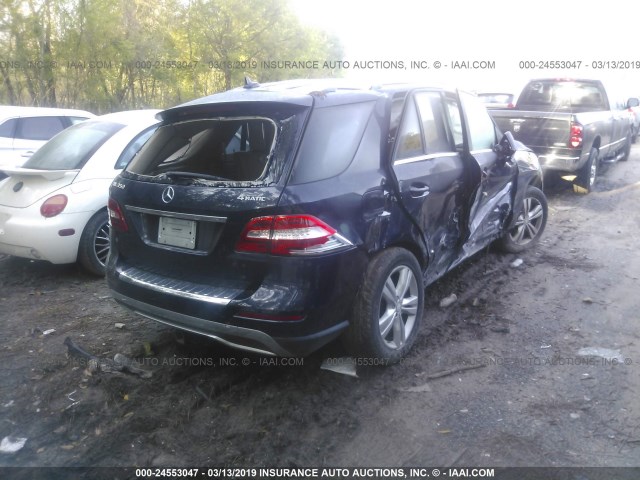 4JGDA5HB1CA014971 - 2012 MERCEDES-BENZ ML 350 4MATIC Dark Blue photo 4