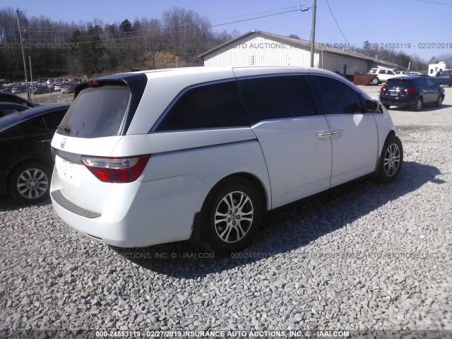 5FNRL5H61BB005085 - 2011 HONDA ODYSSEY EXL WHITE photo 4