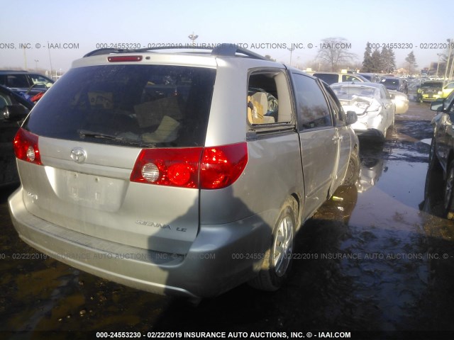 5TDZK23C07S037043 - 2007 TOYOTA SIENNA CE/LE SILVER photo 4