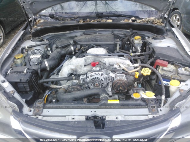 JF1GH61638H836885 - 2008 SUBARU IMPREZA 2.5I SILVER photo 10