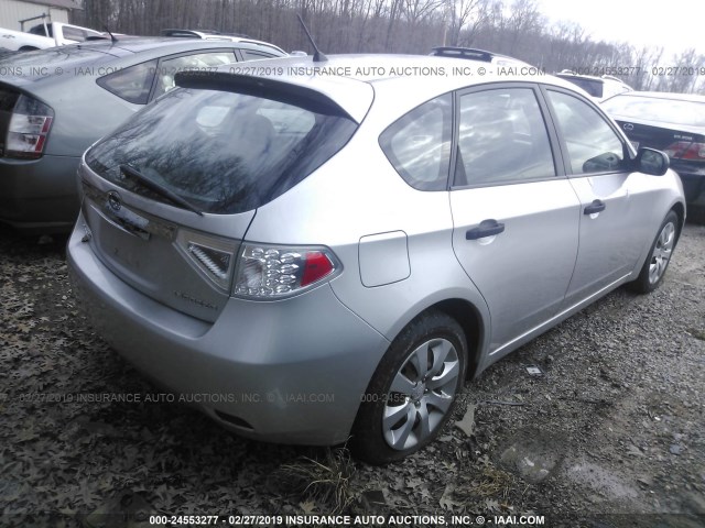 JF1GH61638H836885 - 2008 SUBARU IMPREZA 2.5I SILVER photo 4