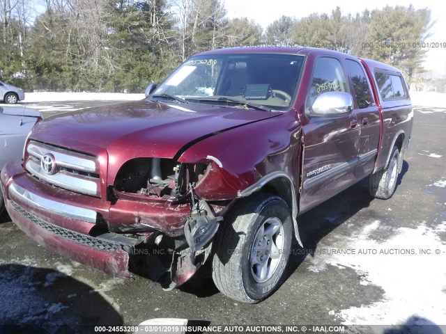 5TBBN44193S412397 - 2003 TOYOTA TUNDRA ACCESS CAB SR5 MAROON photo 2