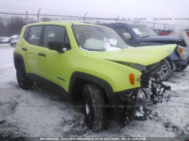 ZACCJBAB4JPH69165 - 2018 JEEP RENEGADE SPORT GREEN photo 1