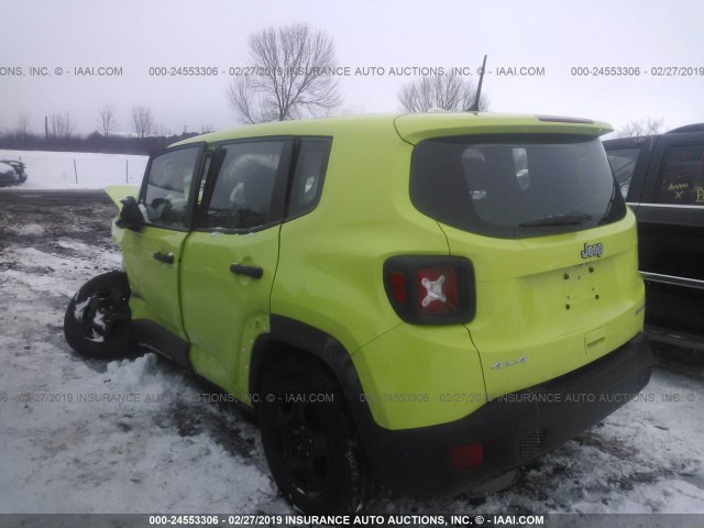 ZACCJBAB4JPH69165 - 2018 JEEP RENEGADE SPORT GREEN photo 3