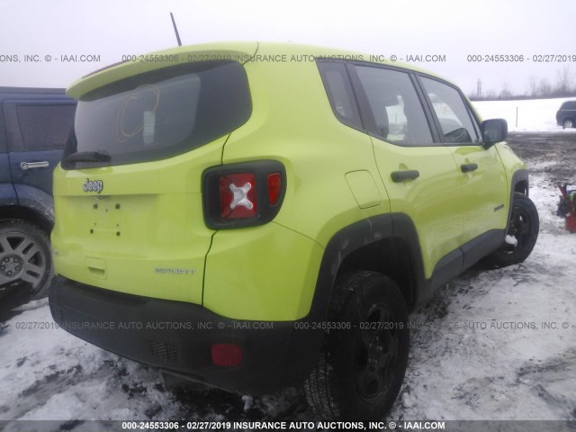 ZACCJBAB4JPH69165 - 2018 JEEP RENEGADE SPORT GREEN photo 4