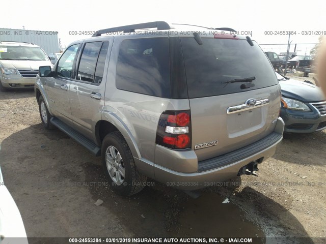 1FMEU73898UA93136 - 2008 FORD EXPLORER XLT GRAY photo 3