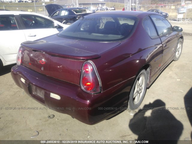 2G1WX15K619137000 - 2001 CHEVROLET MONTE CARLO SS BURGUNDY photo 4