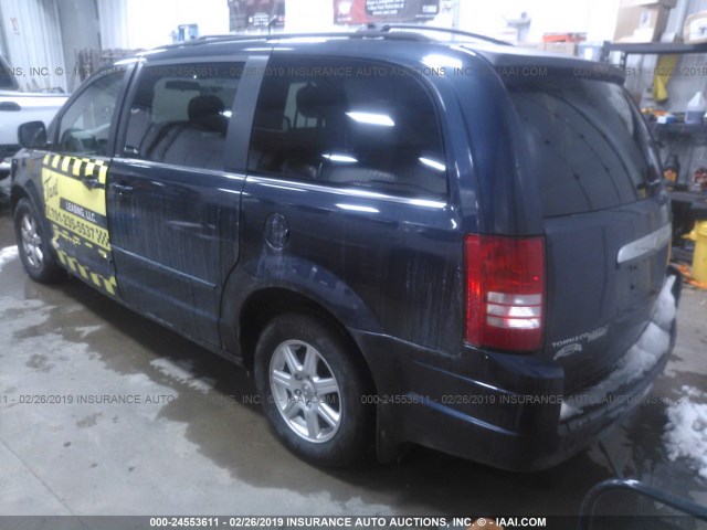 2A8HR54P38R137246 - 2008 CHRYSLER TOWN & COUNTRY TOURING Dark Blue photo 3