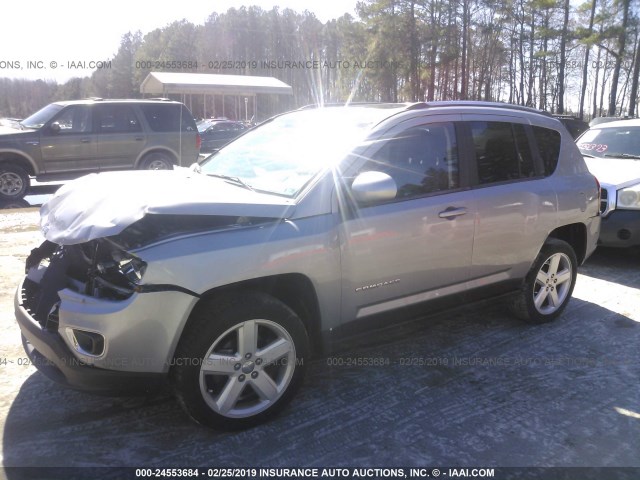 1C4NJCEA5ED753092 - 2014 JEEP COMPASS LATITUDE SILVER photo 2