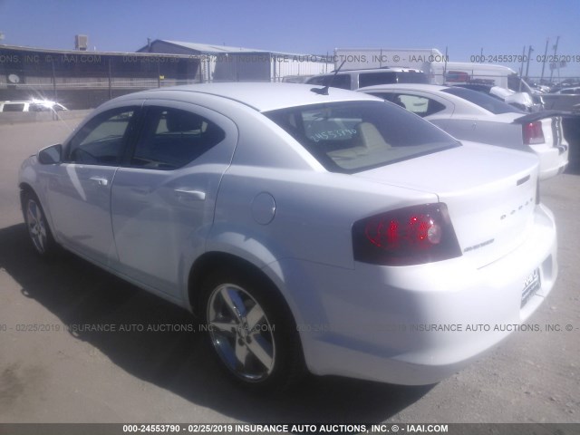 1B3BD2FB8BN548899 - 2011 DODGE AVENGER LUX WHITE photo 3