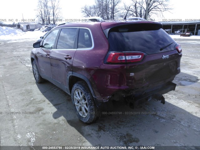 1C4PJLCS3FW596477 - 2015 JEEP CHEROKEE LATITUDE MAROON photo 3