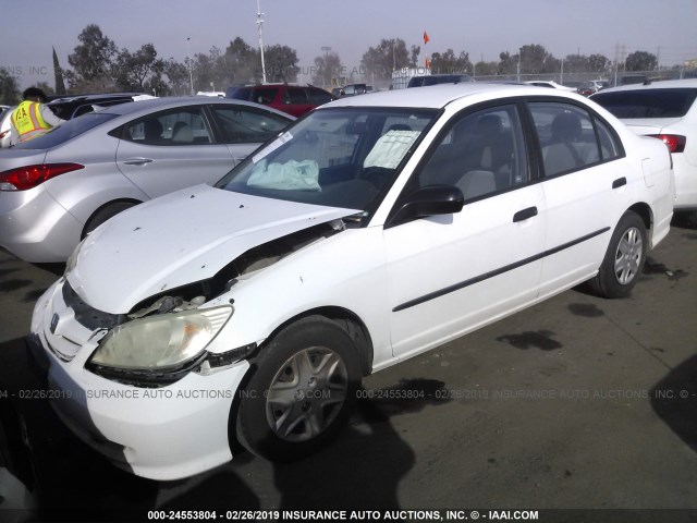 2HGES16314H542511 - 2004 HONDA CIVIC DX VP WHITE photo 2