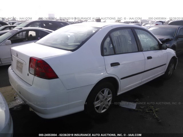 2HGES16314H542511 - 2004 HONDA CIVIC DX VP WHITE photo 4