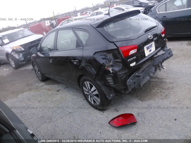 KNAFU5A23D5688495 - 2013 KIA FORTE EX BLACK photo 3