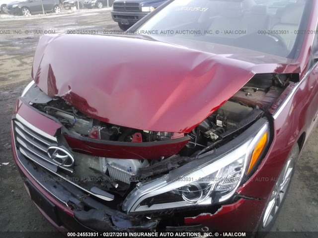 5NPE24AA0GH426850 - 2016 HYUNDAI SONATA ECO MAROON photo 6