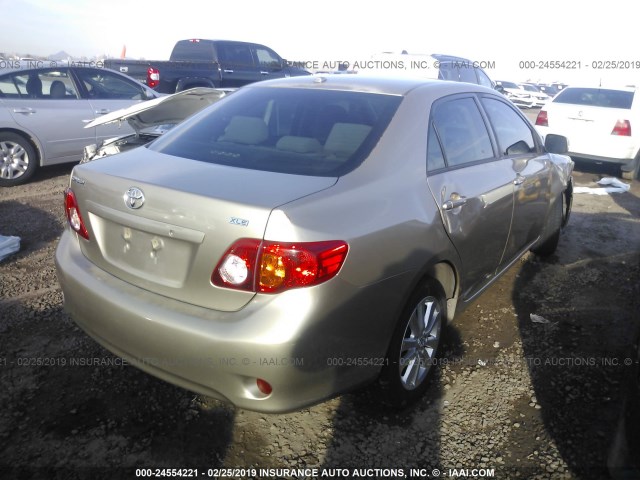 1NXBU40E59Z108938 - 2009 TOYOTA COROLLA S/LE/XLE GOLD photo 4