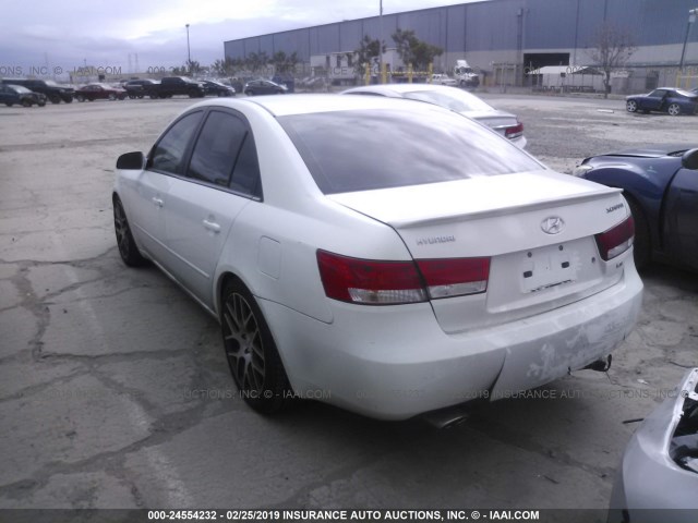 5NPEU46FX7H215489 - 2007 HYUNDAI SONATA SE/LIMITED WHITE photo 3