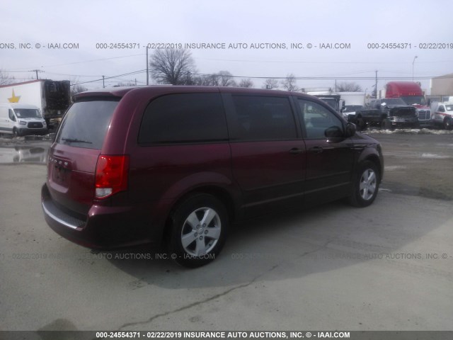 2C4RDGBG5FR650438 - 2015 DODGE GRAND CARAVAN SE RED photo 4