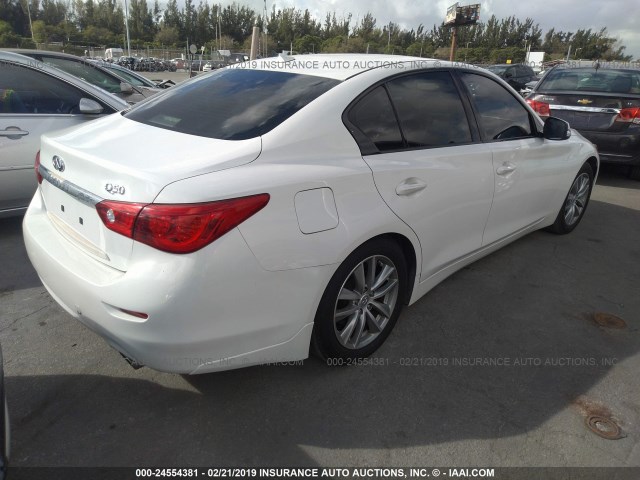 JN1BV7AP2EM678623 - 2014 INFINITI Q50 PREMIUM/SPORT WHITE photo 4