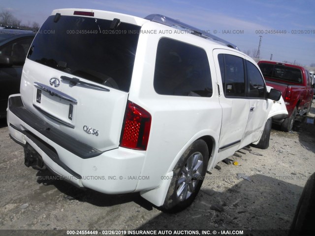 5N3ZA0NCXAN902654 - 2010 INFINITI QX56 WHITE photo 4