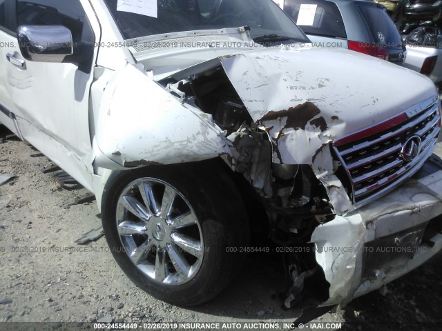 5N3ZA0NCXAN902654 - 2010 INFINITI QX56 WHITE photo 6