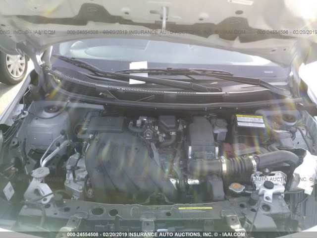 3N1CN7AP9KL814630 - 2019 NISSAN VERSA SILVER photo 10